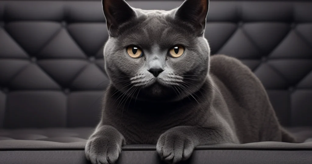 whiskerwitty-black-british-shorthair-on-sofa