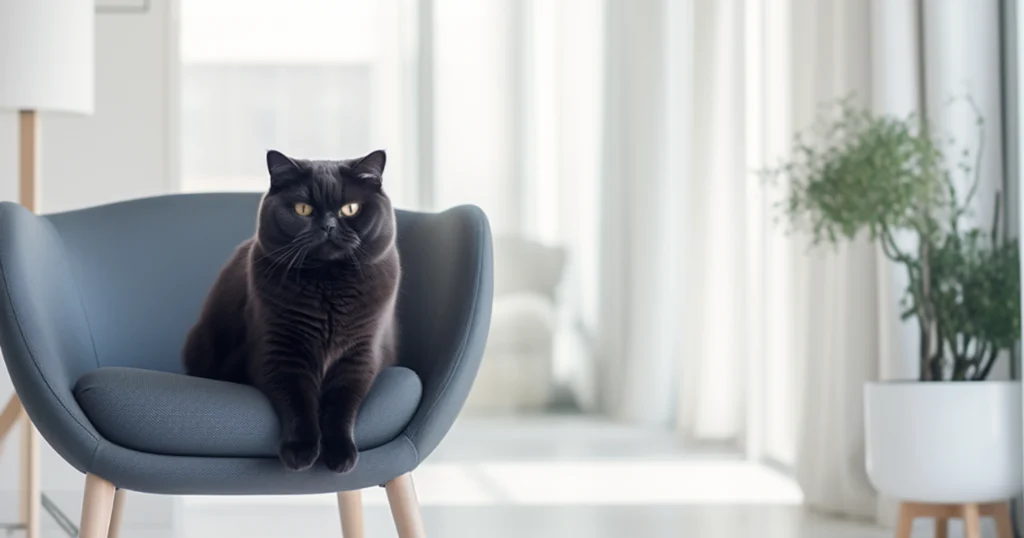 whiskerwitty-black-scottish-fold-cat-on-chair